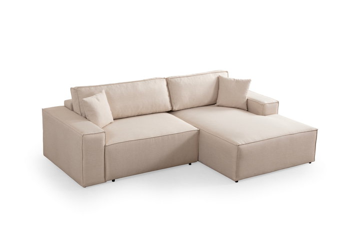 Atelier Del Sofa Sofá-Cama Esquinero Ecru 260cm Ancho x 170cm Profundidad, convertible en cama 206cm x 145cm